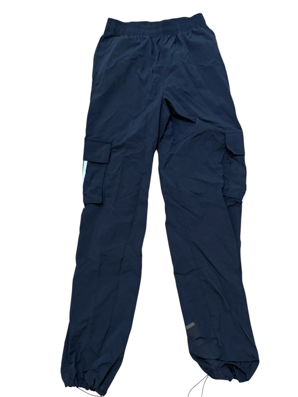 adidas Black Cargo Track Pants with Whte Strips Accent